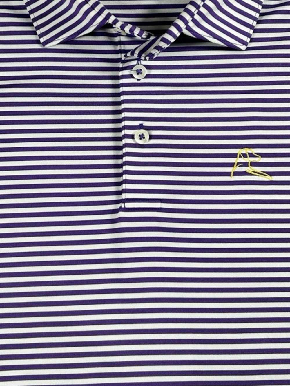 Rhoback Men’s Purple & White Striped Performance Polo